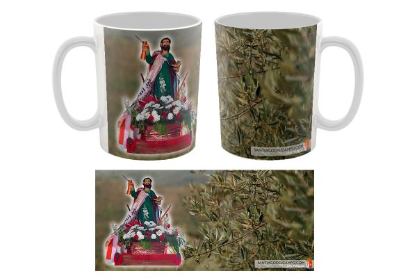 Taza de San Marcos con fondo de olivo