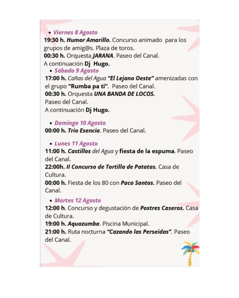 Fiestas De Verano 2025 Santiago Del Campo Programa